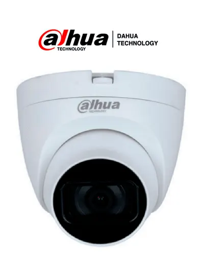 DAHUA HAC-HDW1500TLQN-A - Cámara Domo de 5 MP con micrófono integrado y lente de 2.8 mm. Ofrece iluminación IR hasta 30 metros, tecnología Starlight y es resistente al agua con clasificación IP67. Compatible con CVI, CVBS, AHD y TVI