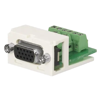 Conector Sub-D / 15 Pines Atornillable / 2 Puertos Mini-Com / 1.37 x 0.72 in / Blanco Mate