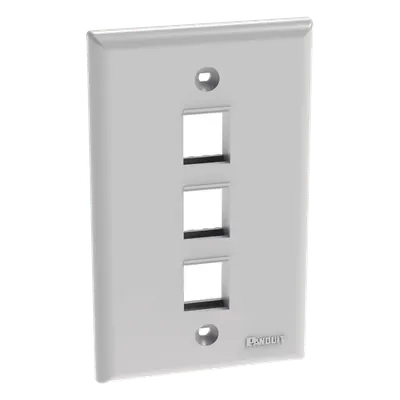 Placa de pared PANDUIT NK3FNWH de 3 puertos para módulos keystone