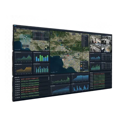Kit Video Wall LCD 3x3 / 55" Full HD / 500 nits / 24/7 / Bisel 2.3mm / 164" diagonal / Montaje Peerless