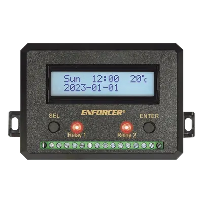 Temporizador Anual / Dos Relevadores / 99 Eventos por Relé / Pantalla LCD / 12-24 VCD / 4.13x2.99x1.3 in
