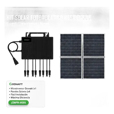 Kit solar Growatt NEO2500MX2KIT de 2.5 kW con monitoreo Wi-Fi