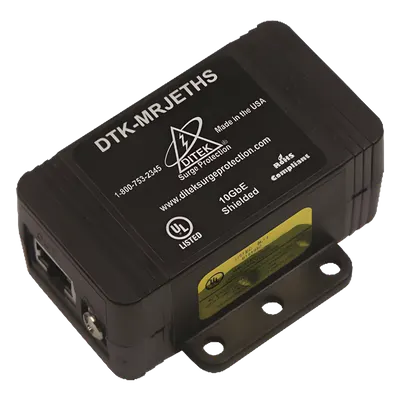 Protector de Sobretensión Ethernet / 10 GbE / RJ45 Blindado / 20 kA / Protección L-G y L-L / Auto-Reinicializable