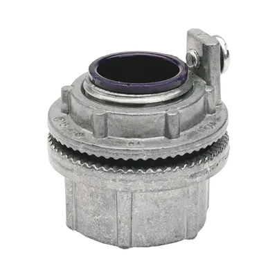 Conector Meyers de Aluminio de 3/4" con tornillo de puesta a tierra, disponible para Áreas Peligrosas Clase 1 División 2 de acuerdo con NEC 501.10.