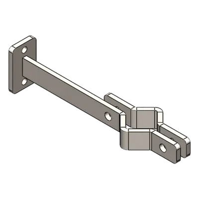 Herraje Lateral para Mástil / Acero A36 Galvanizado / 25 cm / Tubo 34-51 mm / Tornillería 5/16