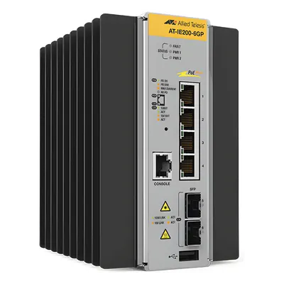 Switch Industrial Administrable Capa 2 de 4 Puertos 10/100/1000 Mbps + 2 Puertos SFP, 120 W