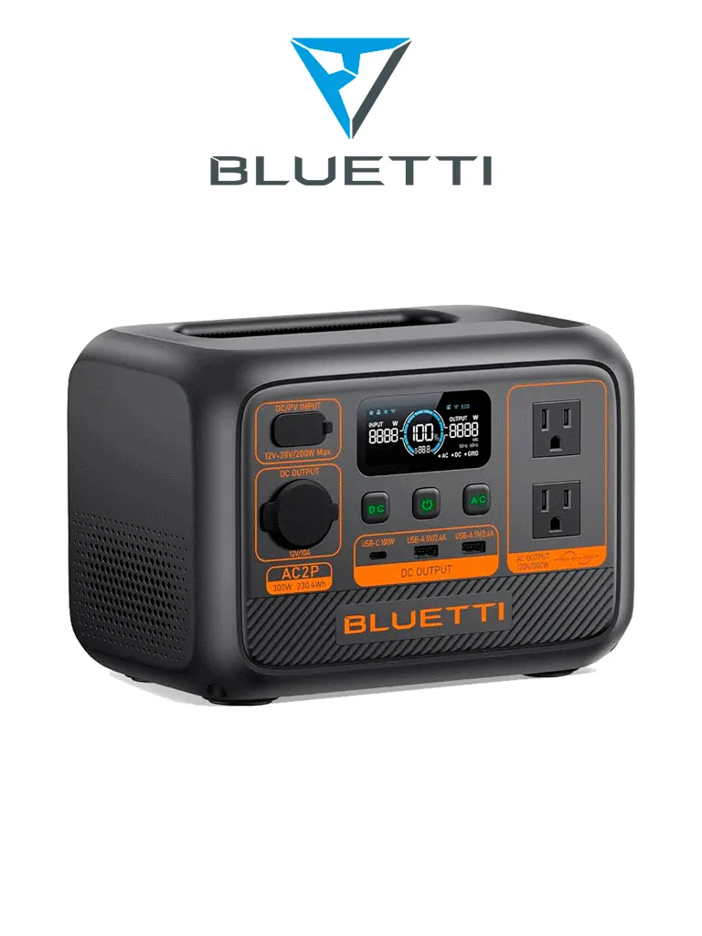 Estación de energía portátil BLUETTI AC2P con batería LiFePO₄ y 300 W