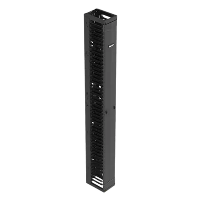 Organizador Vertical de Cables / Alta Densidad / 45 U / Ancho 8 in / Diseño Simple Frontal / ABS y Acero / Negro