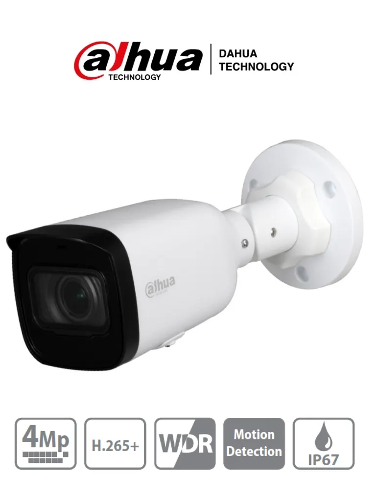 Cámara IP bullet Dahua DH-IPC-HFW1431T1N-ZS-2812-S4 de 4 MP