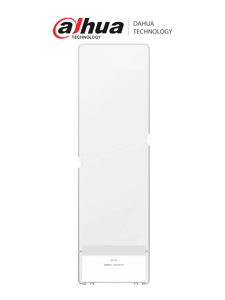 DAHUA DHI-ISC-EAA8-C118-P Antena AM Principal (Maestra) 58 kHz ofrece detección de etiquetas de hasta 2 metros, diseño en acrílico transparente con luz de fondo LED ajustable en 5 colores, y alarma regulable. Compatible con Antena DHI-ISC-EAA8-C101-R