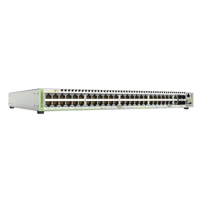 Switch PoE+ Stackeable Capa 3, 48 puertos 10/100/1000 Mbps + 2 puertos SFP Combo + 2 puertos SFP+ 10 G Stacking, 370 W