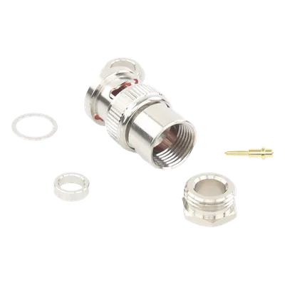 Conector BNC Macho / Rosca / RG-59/U / 75 Ohm / Níquel-Oro-Teflón / 14.8 x 24 mm