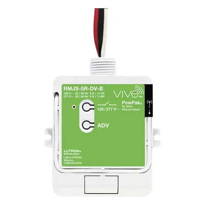 Módulo de Relevador Inalámbrico / 5 A / 120/277 V / Softswitch / RF 9 m (29.5 ft) a través de muros / Hasta 10 Controles y Sensores / Memoria ante Fallas
