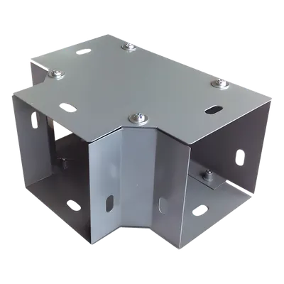 Derivación T Horizontal para Ducto / 100 x 100 mm (3.94 x 3.94 pulg.) / Acero al Carbón / Acabado Gris