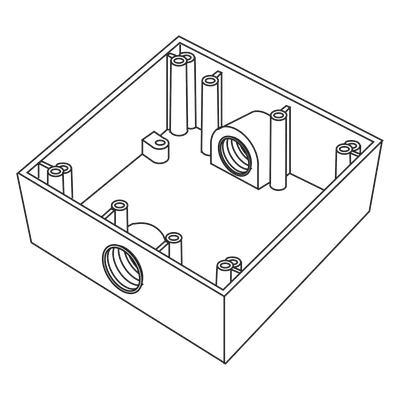 Caja cuadrada RAWELT RC-04-83 de aluminio con 2 salidas NPT