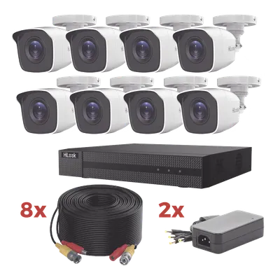 Kit de videovigilancia HiLook HL1080P8B con 8 cámaras de 2 MP