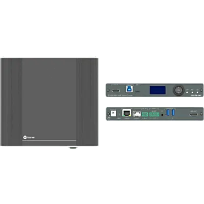 Switcher Encoder AVoIP 2x1 4K60 4:4:4 | Con Dante | Streaming por Ethernet Cobre y Óptico | Unicast y Multicast | Soporte USB, IR, RS-232 y CEC