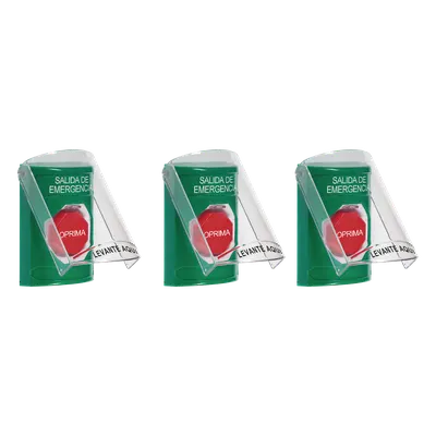Botones de Emergencia / 3 Métodos de Activación / 3 Mensajes Configurables / Iluminación RGB / Contactos Forma C 10A / IP Compacto