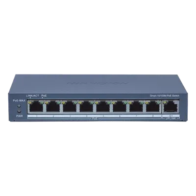 Switch PoE+ Hikvision DS-3E1309P-EI(B) con alcance extendido de 300 m