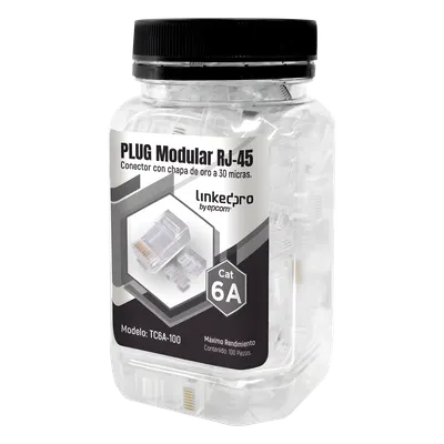 Plug RJ45 LINKEDPRO TC6A-100 Cat6A para redes 10GBASE-T