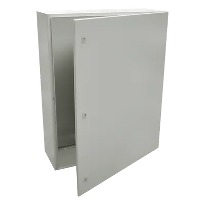 Gabinete de Acero IP66 Uso en Intemperie (800 x 1000 x 300 mm) con Placa Trasera Interior Metálica y Compuerta Inferior Atornillable (Incluye Chapas y Llaves T).