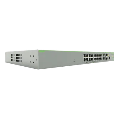 Switch PoE+ Administrable Capa 3 / 16 Puertos 10/100 Mbps / 2 Puertos Gigabit Combo SFP / 250W PoE+ / 7.2 Gbps / 5.36 Mpps