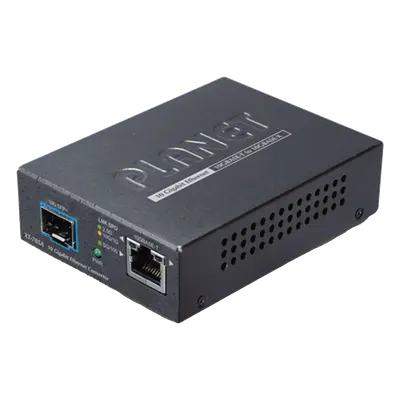 Convertidor de medios PLANET XT-705A con puerto multivelocidad y SFP+