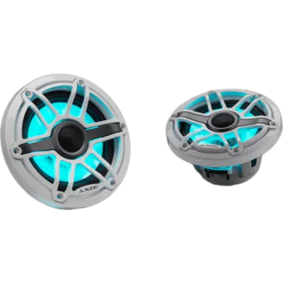 Par de Bocinas Náuticas / 6.5" / Coaxial / 75 W RMS / LED Transflective / Rejilla Deportiva Blanca / 89.5 dB / 55 Hz-25 kHz / 4 Ω