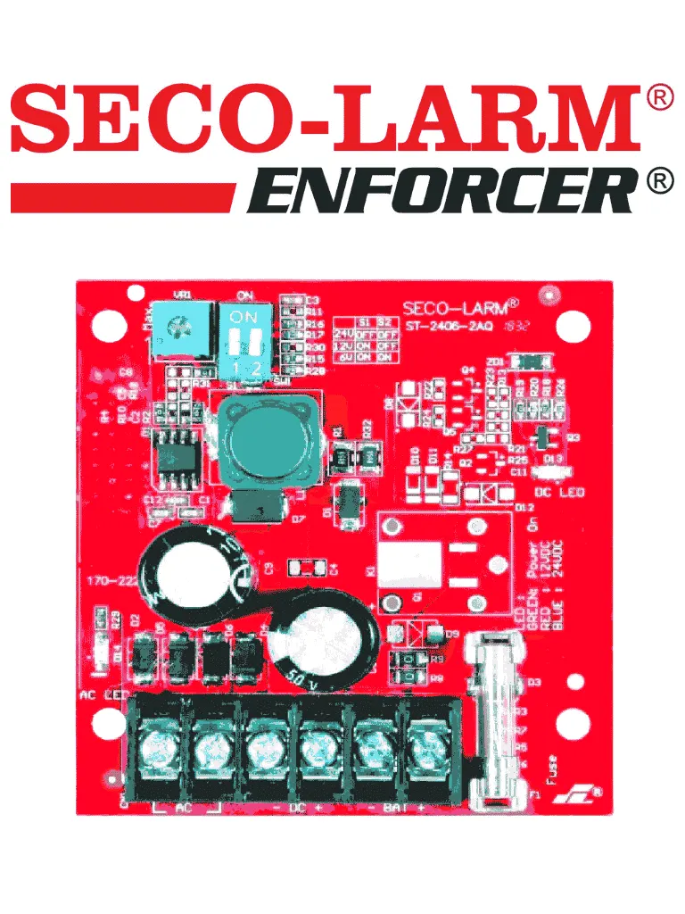 Fuente de poder SECO-LARM ST-2406-2AQ con salida de 6, 12 o 24 VCD