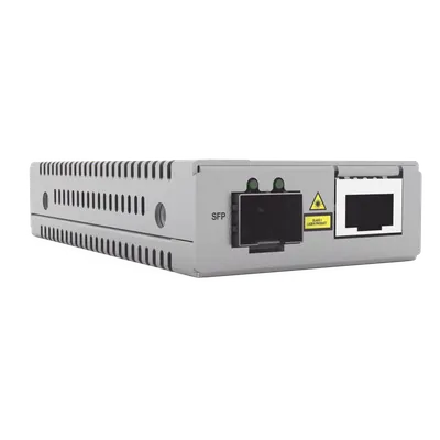 Convertidor de medios SFP+ a 10G RJ45 / Baja latencia 802.1Q / Paquetes jumbo 10 KB / Diseño compacto / Alimentación 12 VCC / TAA