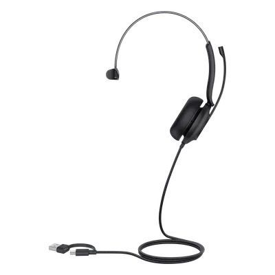 Diadema Mono USB / Cancelación de Ruido 60% / Altavoz 35 mm / Luz de Ocupado / USB-C y USB-A