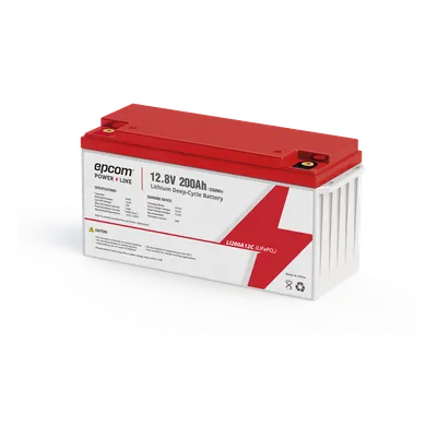 Batería LiFePO4 / 12.8 Vcc / 200 Ah / 200 A Descarga / Celdas Cilíndricas / -20°C a +60°C