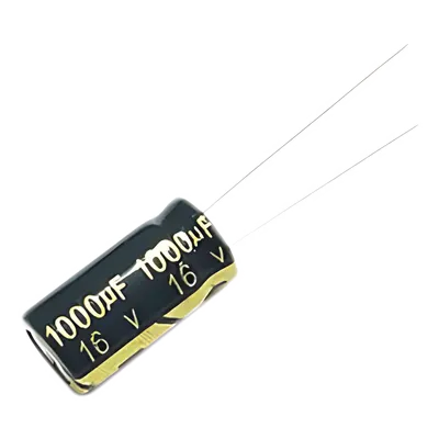 Capacitor Electrolítico de Aluminio / 1000 µF / 16 Vcc / 105 °C / 10 x 15 mm / Corriente de Rizado 640 mA