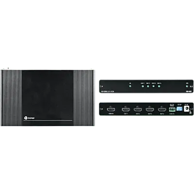 Distribuidor Amplificador HDMI / 4 Salidas 1:4 / 4K@60Hz (4:4:4) / HDR10 / HDCP 2.2 / 17.82 Gbps / Sin Ventilador / Rack 1U