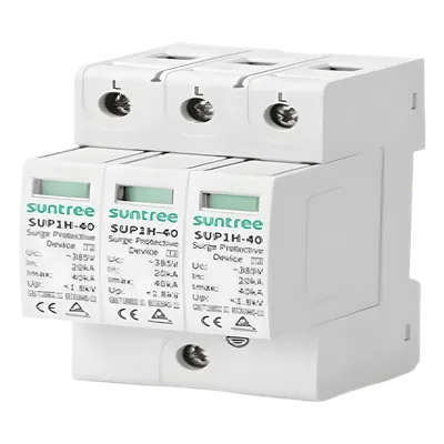Supresor de Picos / 440 VCA / 3 Polos / 40 kA / IP20 / -40°C a +80°C / Riel DIN 35 mm