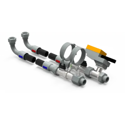 Kit de Manguera con Válvula y Sensores / RackChiller RDHX PRO / Manguera EPDM 2.4 m (7.9 ft) / Presión Máx 5 bar (72.5 psi) / Sensores de Presión Temperatura y Flujo / Hoffman