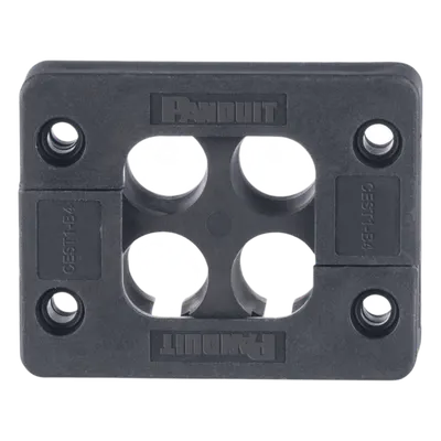 Pasacables de 4 Orificios de Marco Rectangular de 1.81" X 1.42", IP54,  para Cables Terminados, color Negro