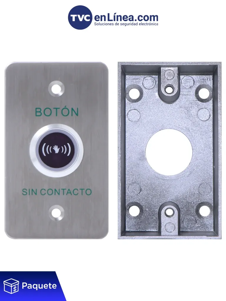 Botón de salida sin contacto YLI ISK841BLED con caja MBB800AM