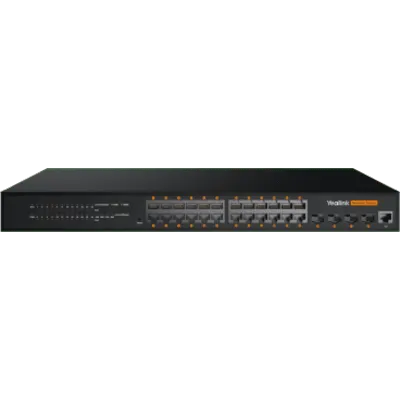 Switch Administrable L2+ Yealink RCH240 de 24 Puertos Gigabit PoE+ con 4 Puertos de Fibra Óptica y Presupuesto PoE de 370 W