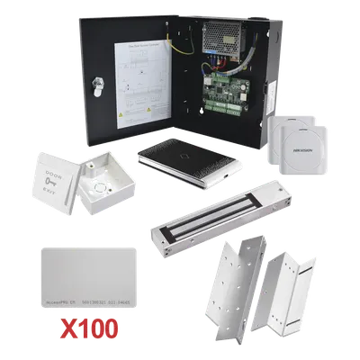 Kit de Control de Acceso / 10,000 Tarjetas / 50,000 Eventos / TCP-IP / Wiegand / Gabinete Metálico / 12 VCC / 0.94 x 0.78 x 0.23 pies