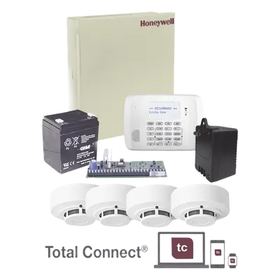 Kit panel de alarma VISTA-48LA / Gabinete, transformador y batería / 4 detectores de humo / 48 zonas / 40 inalámbricas 5800 / Total Connect