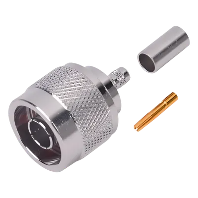 Conector N macho inverso RF Industries RP-1005-C para cable coaxial