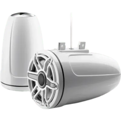 Par de Bocinas Cerradas para Torre / Coaxial 7.7" (196 mm) / 100 W RMS / 4 Ω / Sensibilidad 91 dB / Respuesta de Frecuencia 45 Hz-25 kHz / Tweeter de Cúpula de Seda 25 mm (1") / Cono de Polipropileno Relleno de Mica / Rejilla Deportiva Blanca
