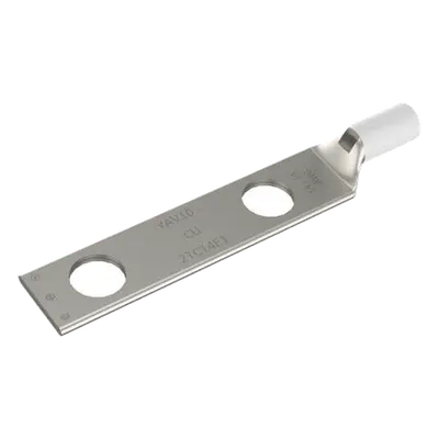 Terminal de Compresión / Barril Largo / Doble Ojillo / Tornillo 1/4" / Cable 14-10 AWG / Espaciado 5/8"