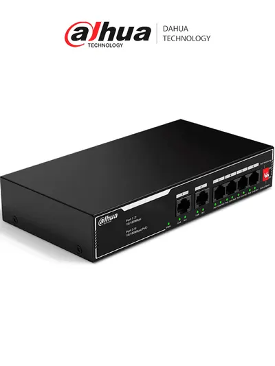 Switch PoE DAHUA DH-SF1006LP para cámaras IP, 4 puertos PoE