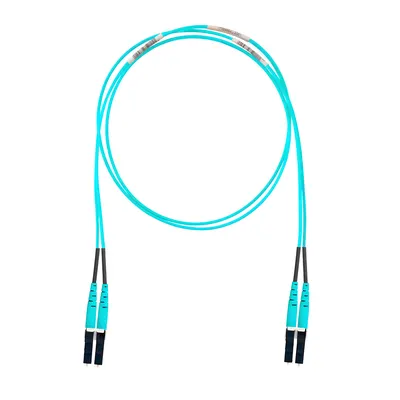 Jumper de Fibra Óptica / Multimodo OM4 50/125 / LC-LC Dúplex / OFNR Riser / Aqua / 2.44 m (8 ft)