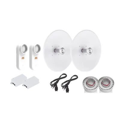 Kit de Enlace Punto a Punto / 16 km (52.5 ft) / 27 dBi / 5.1-6.4 GHz / 700 Mbps