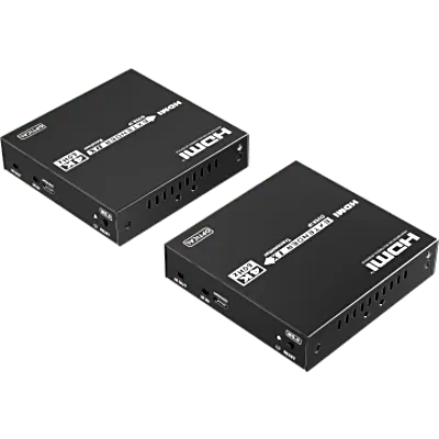 Extensor HDMI sobre IP | 4K60Hz | Fibra Óptica 40 km (24.85 mi) | 18 Gbps | HDMI 2.0 | HDCP 1.4/2.2 | IR | Protección ESD