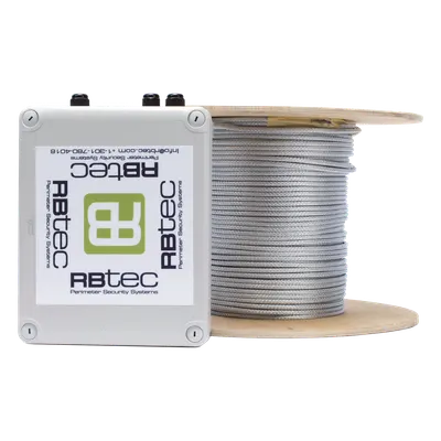 Cable Sensor Perimetral / 152 m (498.7 ft) / 1 Zona / Malla de Acero Inoxidable / Filtración Anti-Viento / IP66 NEMA 4X / 12-24 VCC