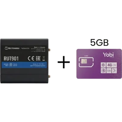 Router celular industrial Teltonika RUT901 con LTE Cat 4 y SIM IoT